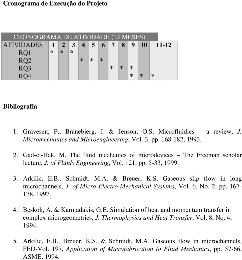 of Fluids Engineering, Vol. 121, pp. 5-33, 1999. 3. Arkilic, E.B., Schmidt, M.A. & Breuer, K.S. Gaseous slip flow in long microchannels, J. of Micro-Electro-Mechanical Systems, Vol. 6, No. 2, pp.