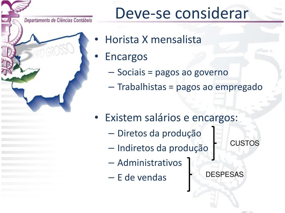 empregado Existem salários e encargos: Diretos da