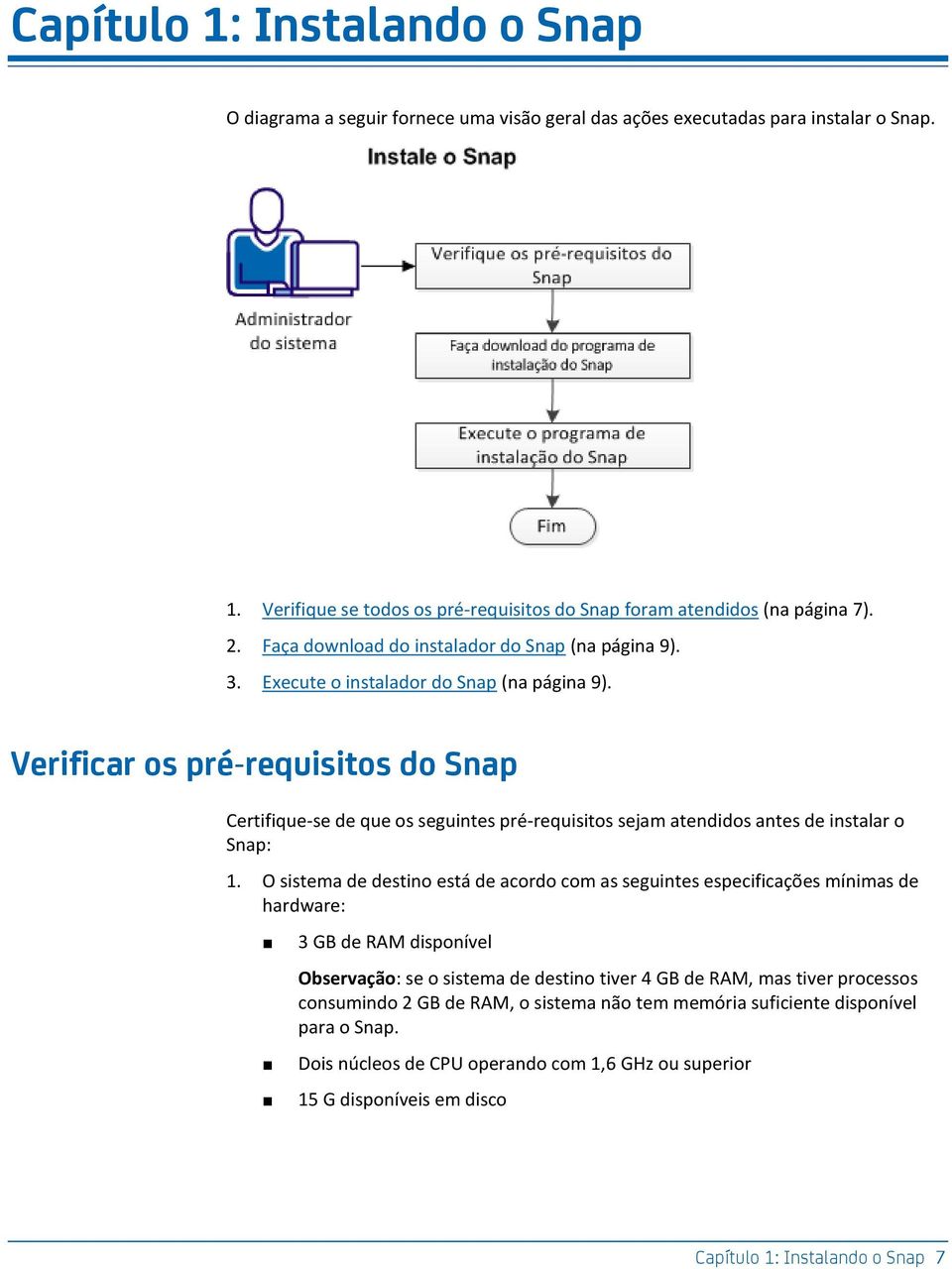 Verificar os pré-requisitos do Snap Certifique-se de que os seguintes pré-requisitos sejam atendidos antes de instalar o Snap: 1.