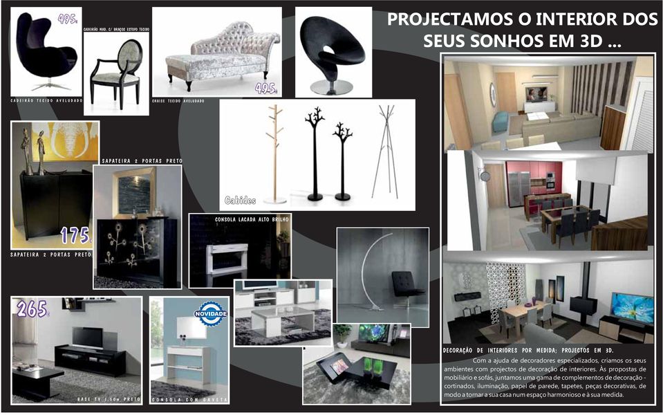 50m PRETO CONSOLA COM GAVETA DECORAÇÃO DE INTERIORES POR MEDIDA; PROJECTOS EM 3D.