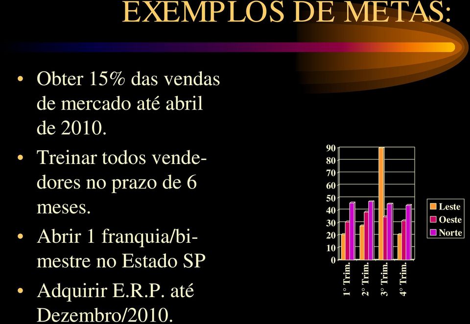 2010. Treinar todos vendedores no prazo de 6 meses.