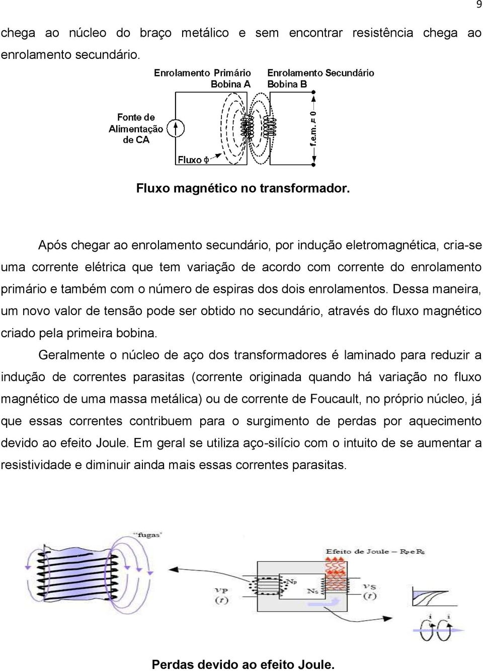 dois enrolamentos. Dessa maneira, um novo valor de tensão pode ser obtido no secundário, através do fluxo magnético criado pela primeira bobina.