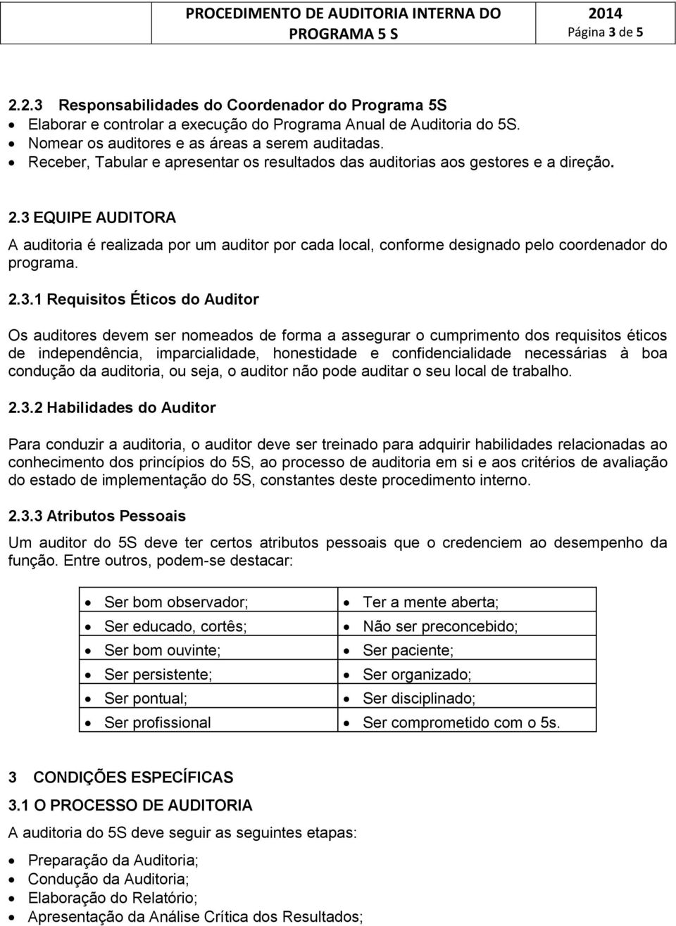 Exemplo De Relatorio De Auditoria Interna
