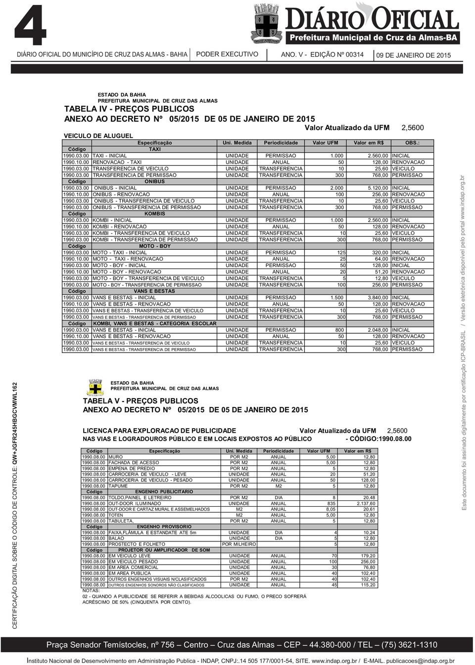 00 TRANSFERENCIA DE VEICULO UNIDADE TRANSFERENCIA 10 25,60 VEICULO 1990.03.00 TRANSFERENCIA DE PERMISSAO UNIDADE TRANSFERENCIA 300 768,00 PERMISSAO ONIBUS 1990.03.00 ONIBUS - INICIAL UNIDADE PERMISSAO 2.