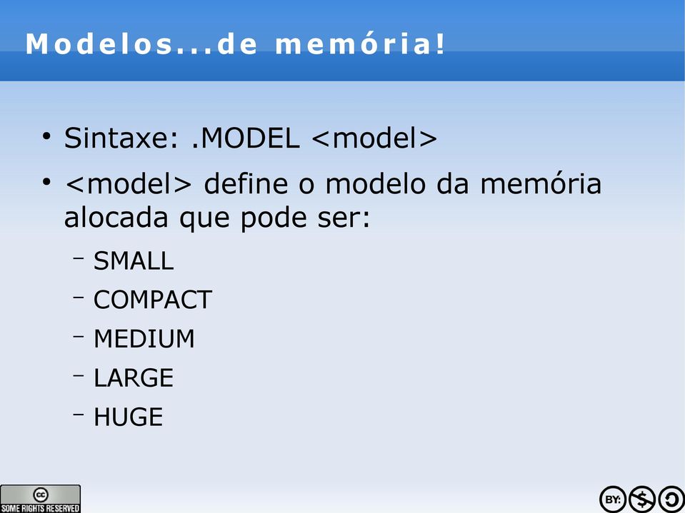 modelo da memória alocada que