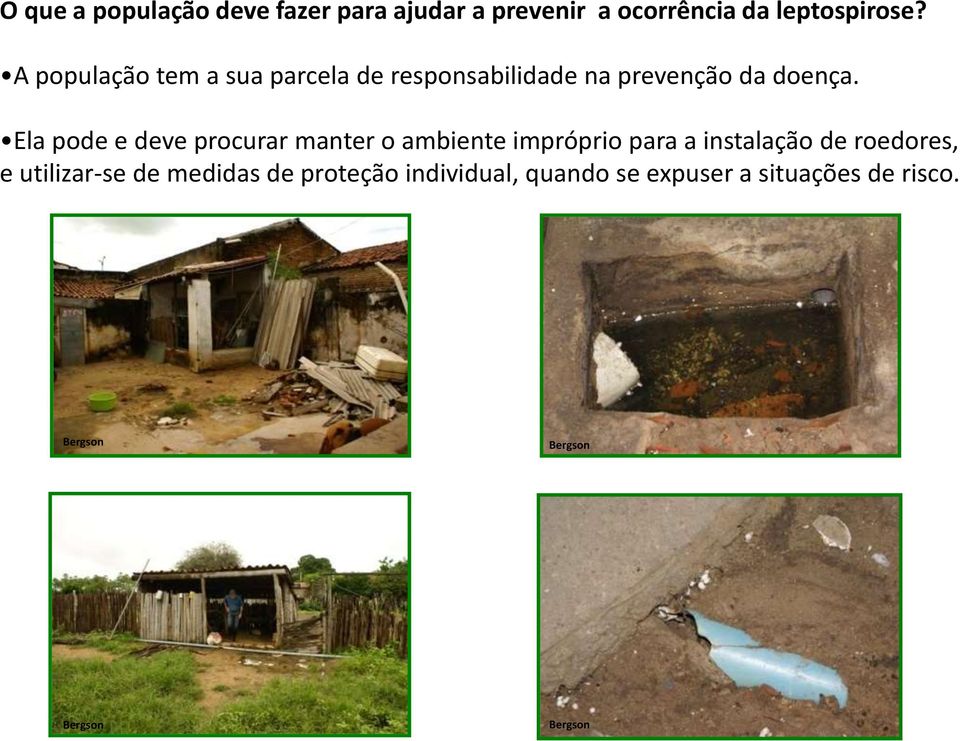 Ela pode e deve procurar manter o ambiente impróprio para a instalação de