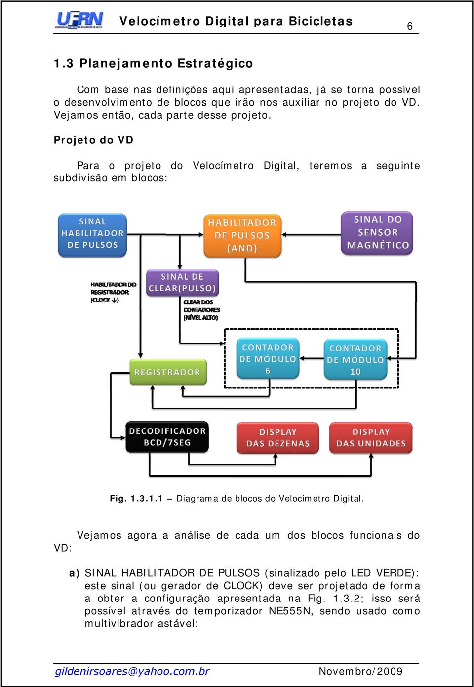 3.1.1 Diagrama de blocos do Velocímetro Digital.