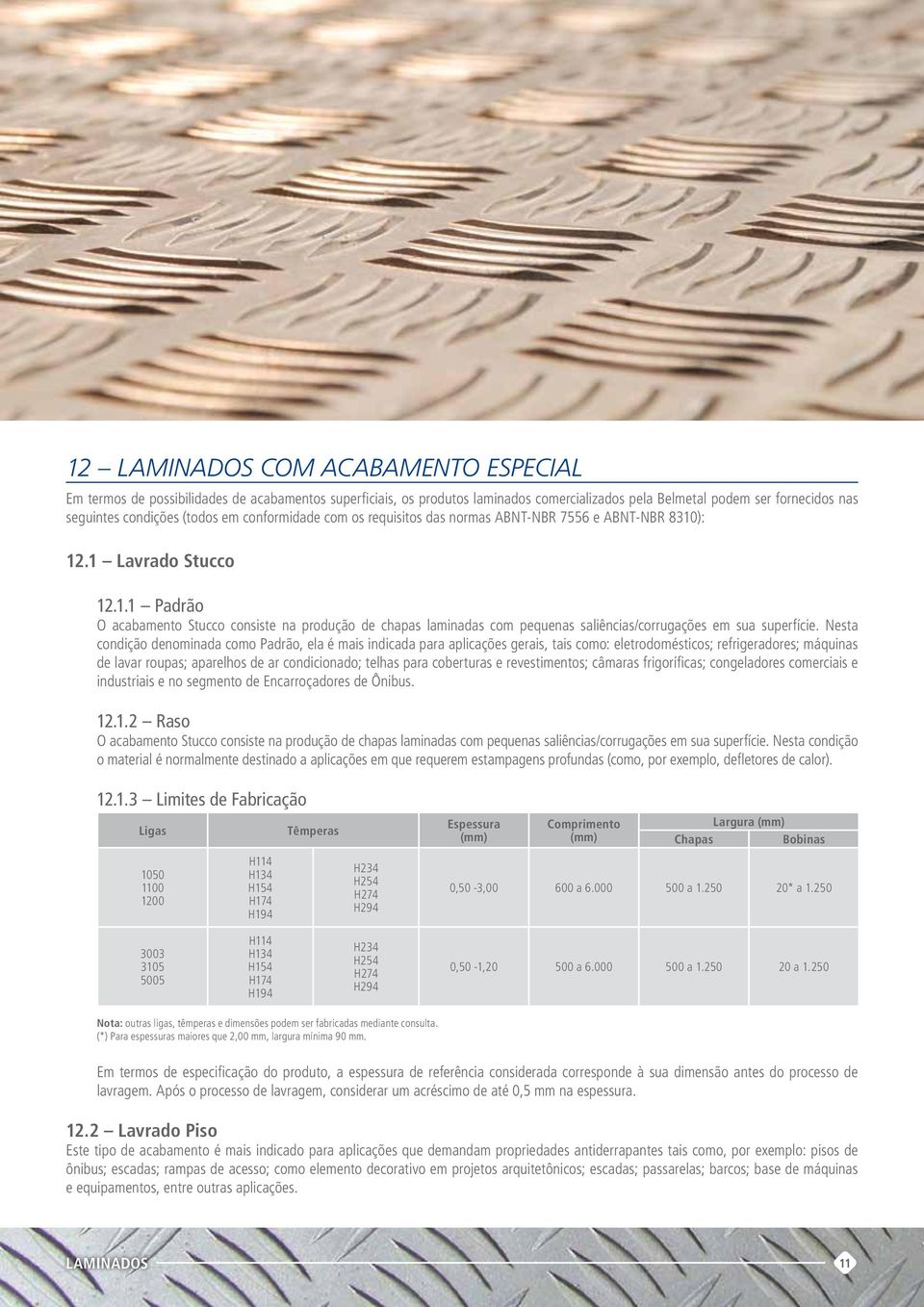 Nesta condição denominada como Padrão, ela é mais indicada para aplicações gerais, tais como: eletrodomésticos; refrigeradores; máquinas de lavar roupas; aparelhos de ar condicionado; telhas para