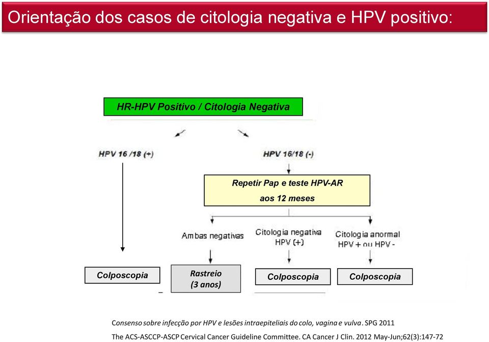 Colposcopia Consenso sobre infecção por HPV e lesões intraepiteliais do colo, vagina e vulva.