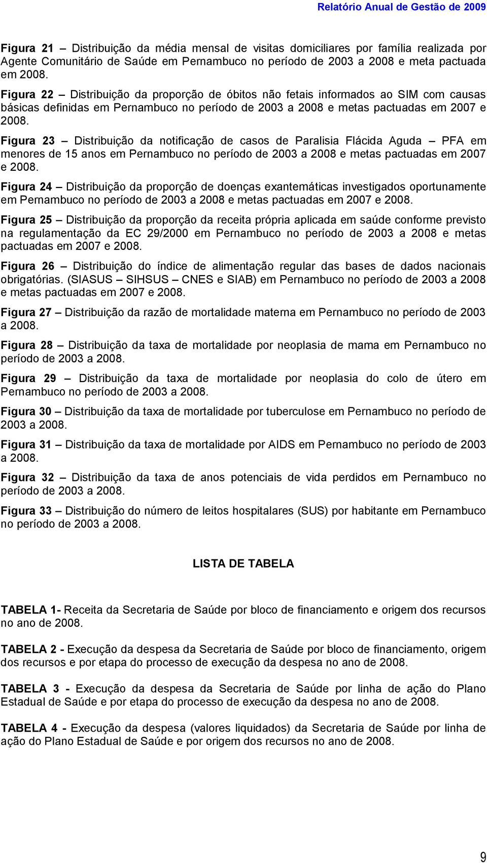 Figura 23 Distribuição da notificação de casos de Paralisia Flácida Aguda PFA em menores de 15 anos em Pernambuco no período de 2003 a 2008 e metas pactuadas em 2007 e 2008.