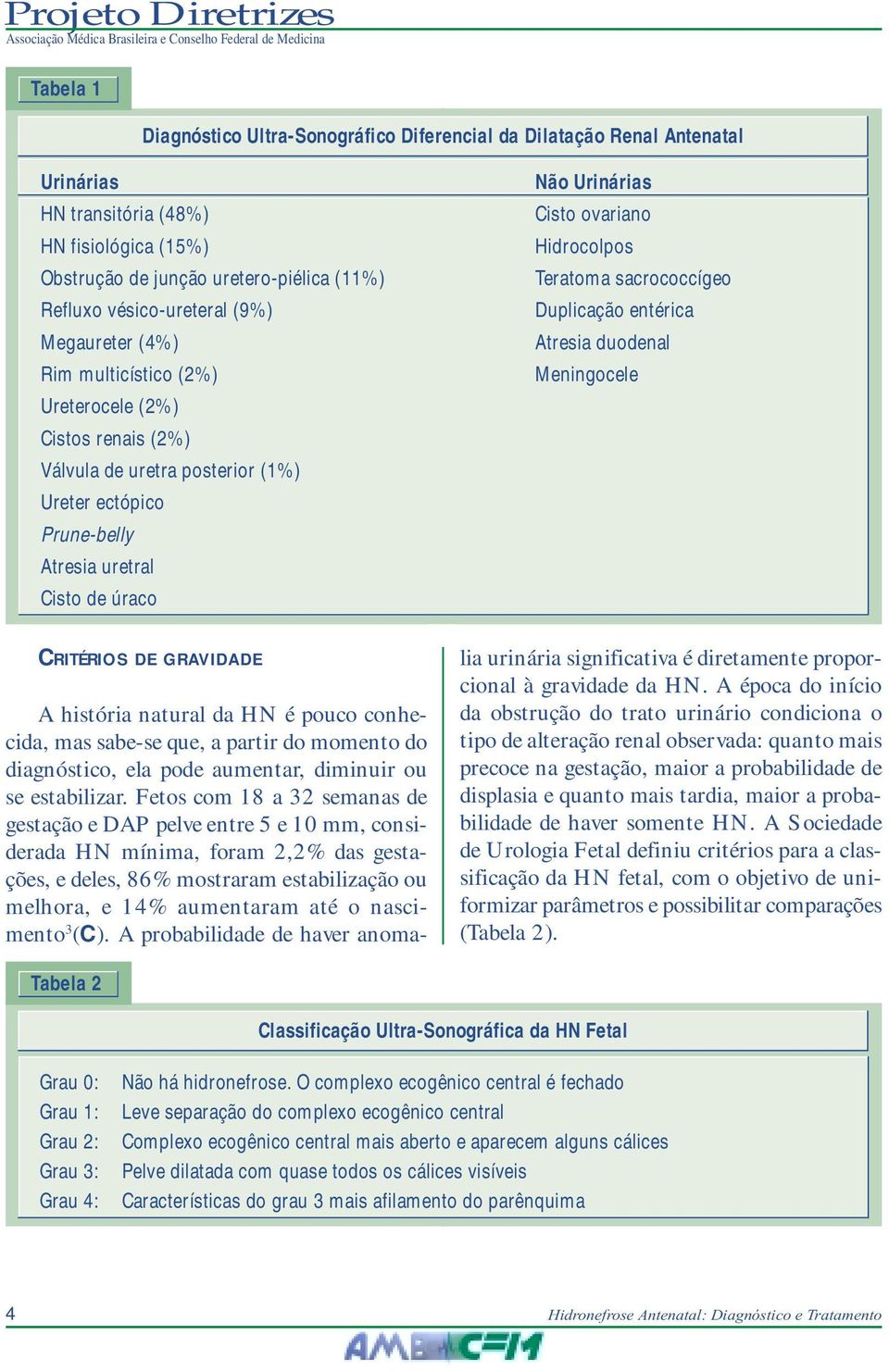 Hidrocolpos Teratoma sacrococcígeo Duplicação entérica Atresia duodenal Meningocele CRITÉRIOS DE GRAVIDADE A história natural da HN é pouco conhecida, mas sabe-se que, a partir do momento do