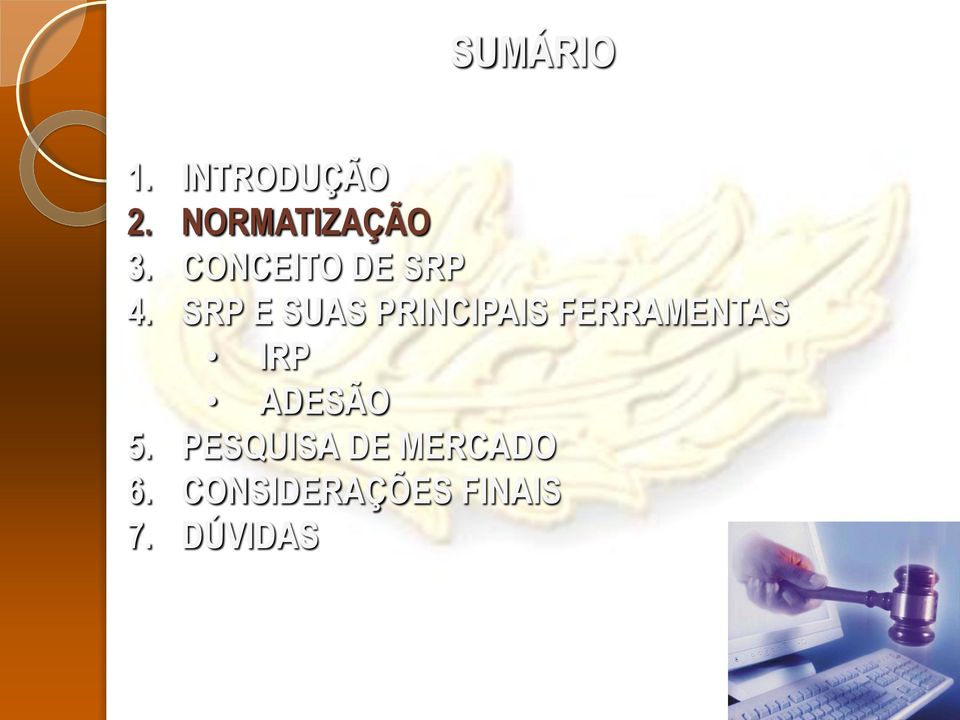 SRP E SUAS PRINCIPAIS FERRAMENTAS IRP