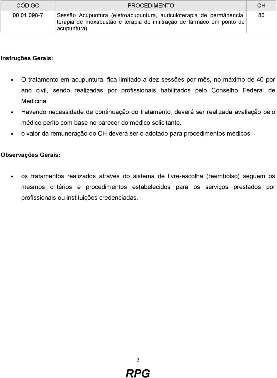 acupuntura) 80 O tratamento em acupuntura, fica limitado a dez sessões por mês, no máximo de 40 por ano civil, sendo realizadas por profissionais