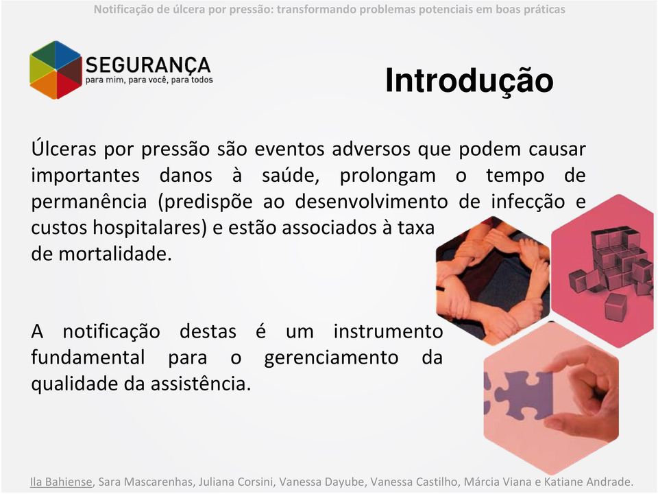 infecção e custos hospitalares) e estão associados àtaxa de mortalidade.