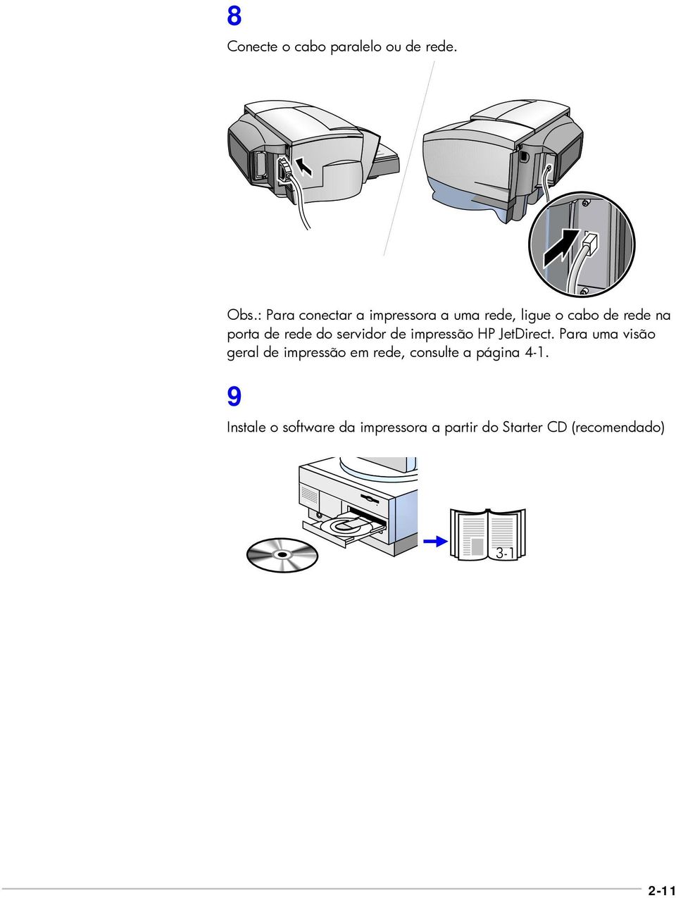 rede do servidor de impressão HP JetDirect.