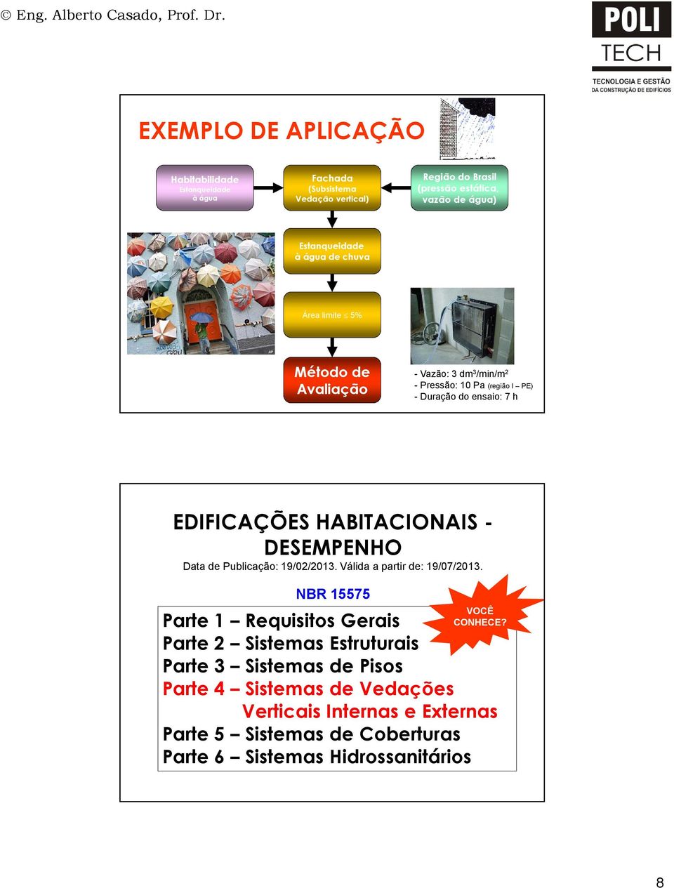 EDIFICAÇÕES HABITACIONAIS - DESEMPENHO Data de Publicação: 19/02/2013. Válida a partir de: 19/07/2013. NBR 15575 VOCÊ CONHECE?