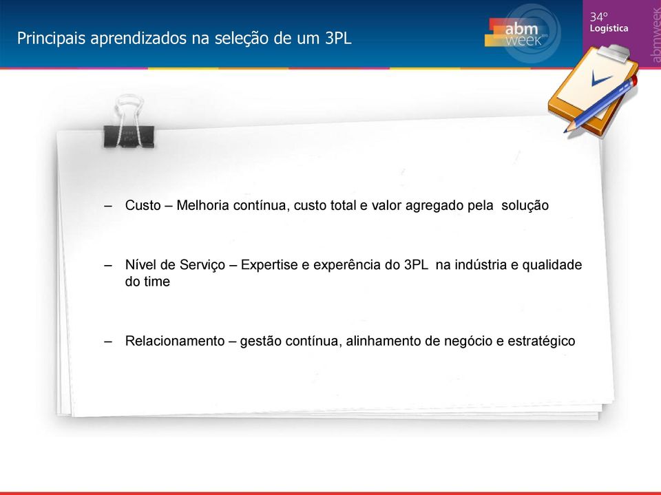 Serviço Expertise e experência do 3PL na indústria e qualidade