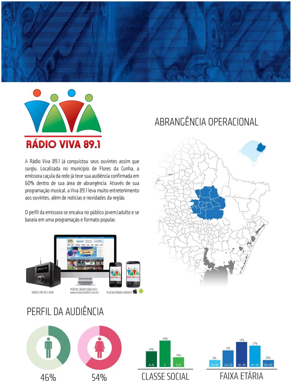 Através de sua programação musical, a Viva 89.1 leva muito entretenimento aos ouvintes, além de notícias e novidades da região.