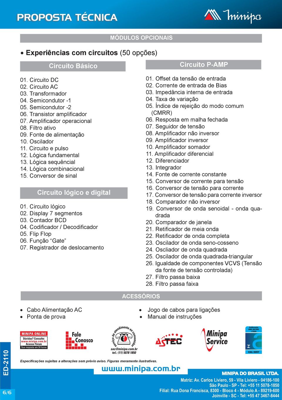 Lógica combinacional 15. Conversor de sinal Circuito lógico e digital 01. Circuito lógico 02. Display 7 segmentos 03. Contador BCD 04. Codificador / Decodificador 05. Flip Flop 06. Função Gate 07.