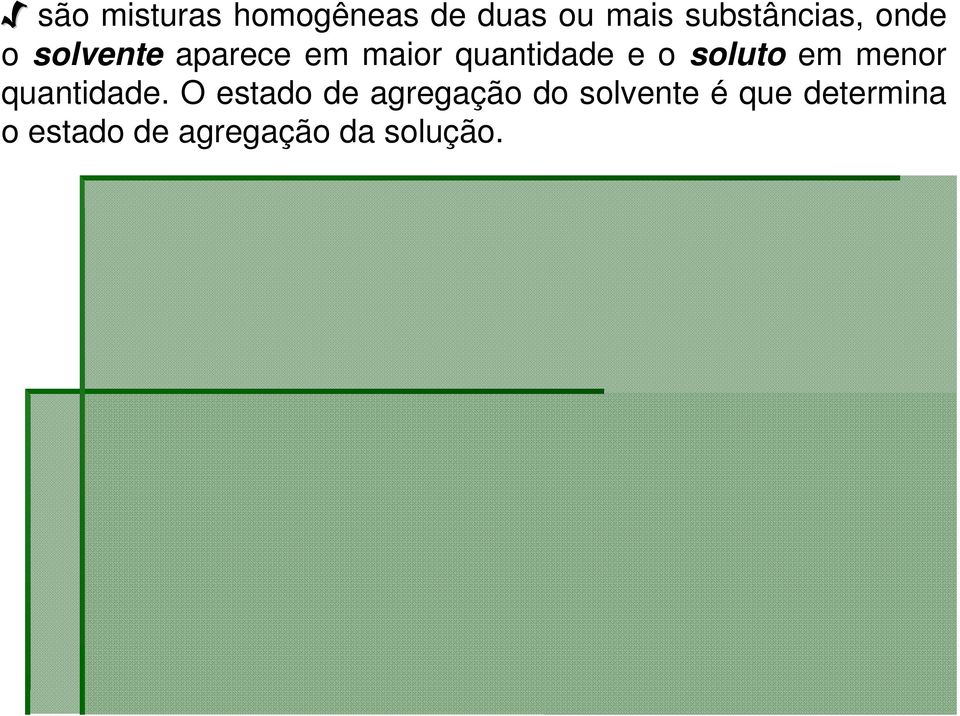 soluto em menor quantidade.