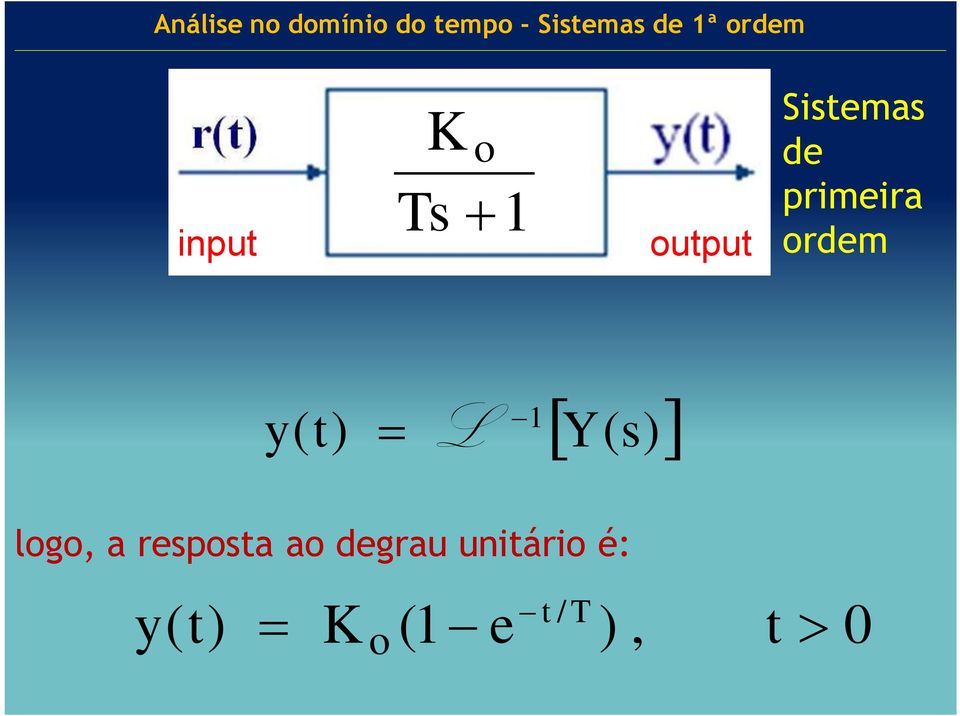 logo, a resposta ao degrau