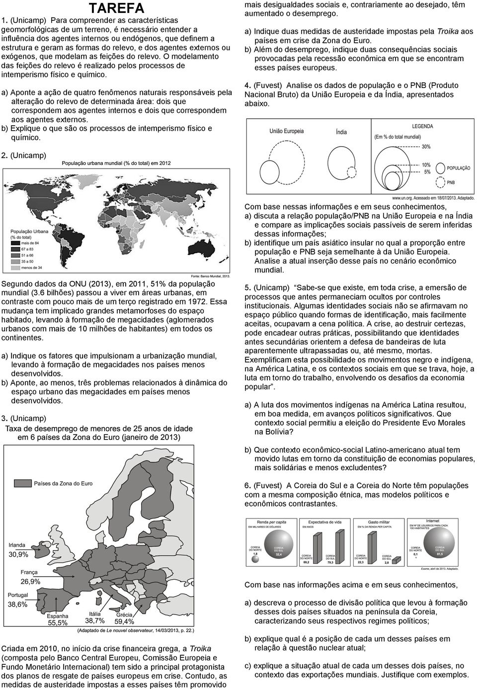 e dos agentes externos ou exógenos, que modelam as feições do relevo. O modelamento das feições do relevo é realizado pelos processos de intemperismo físico e químico.