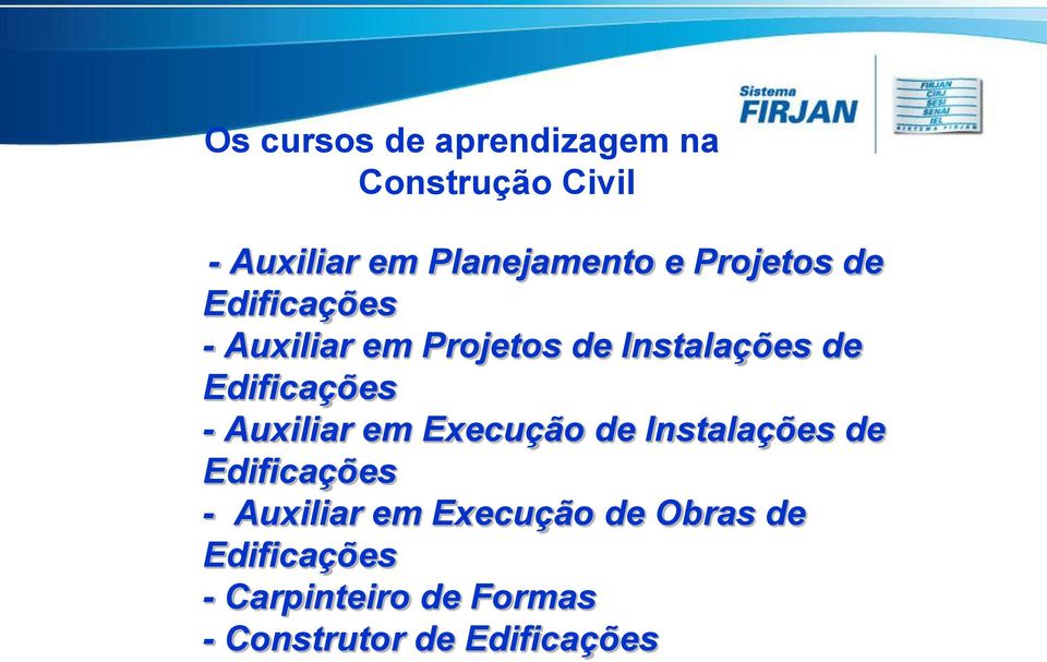 Edificações - Auxiliar em Execução de Instalações de Edificações - Auxiliar