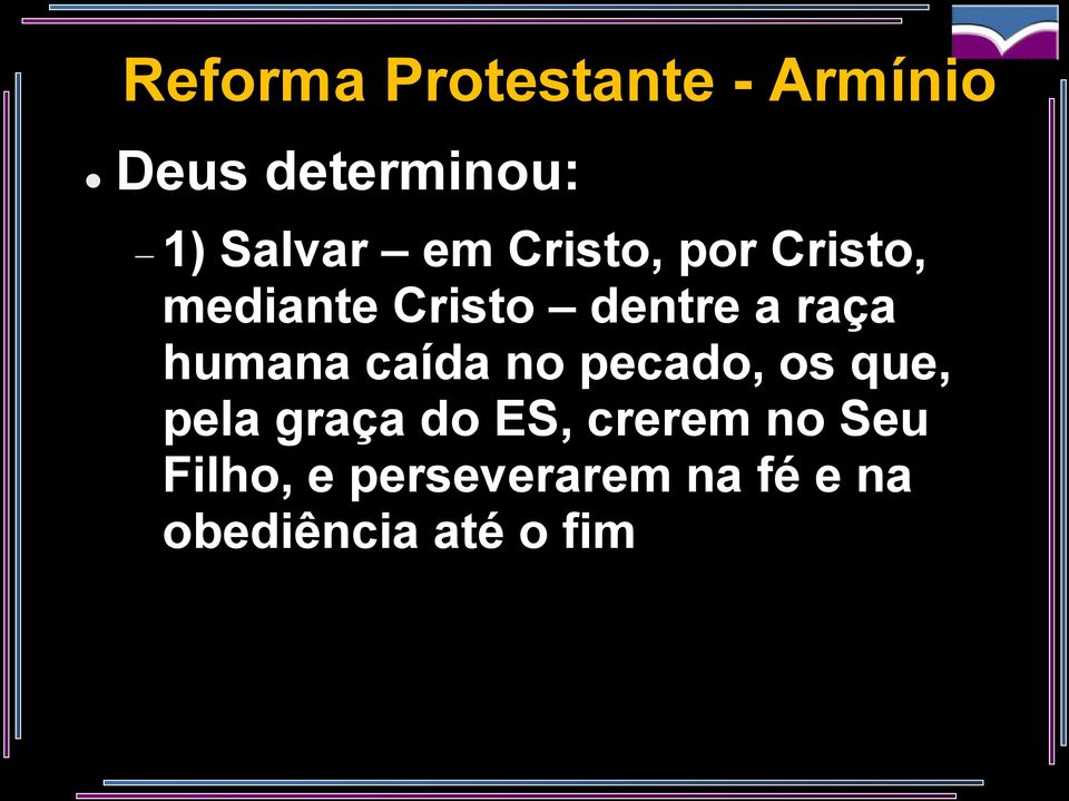 humana caída no pecado, os que, pela graça do ES, crerem