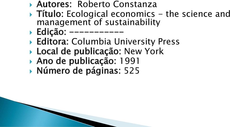 ----------- Editora: Columbia University Press Local de