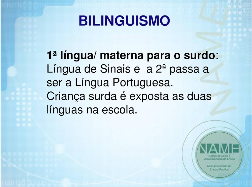 a ser a Língua Portuguesa.