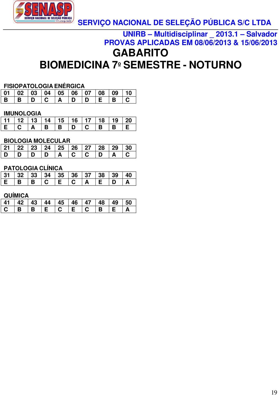 B B E BIOLOGIA MOLECULAR D D D D A C C D A C