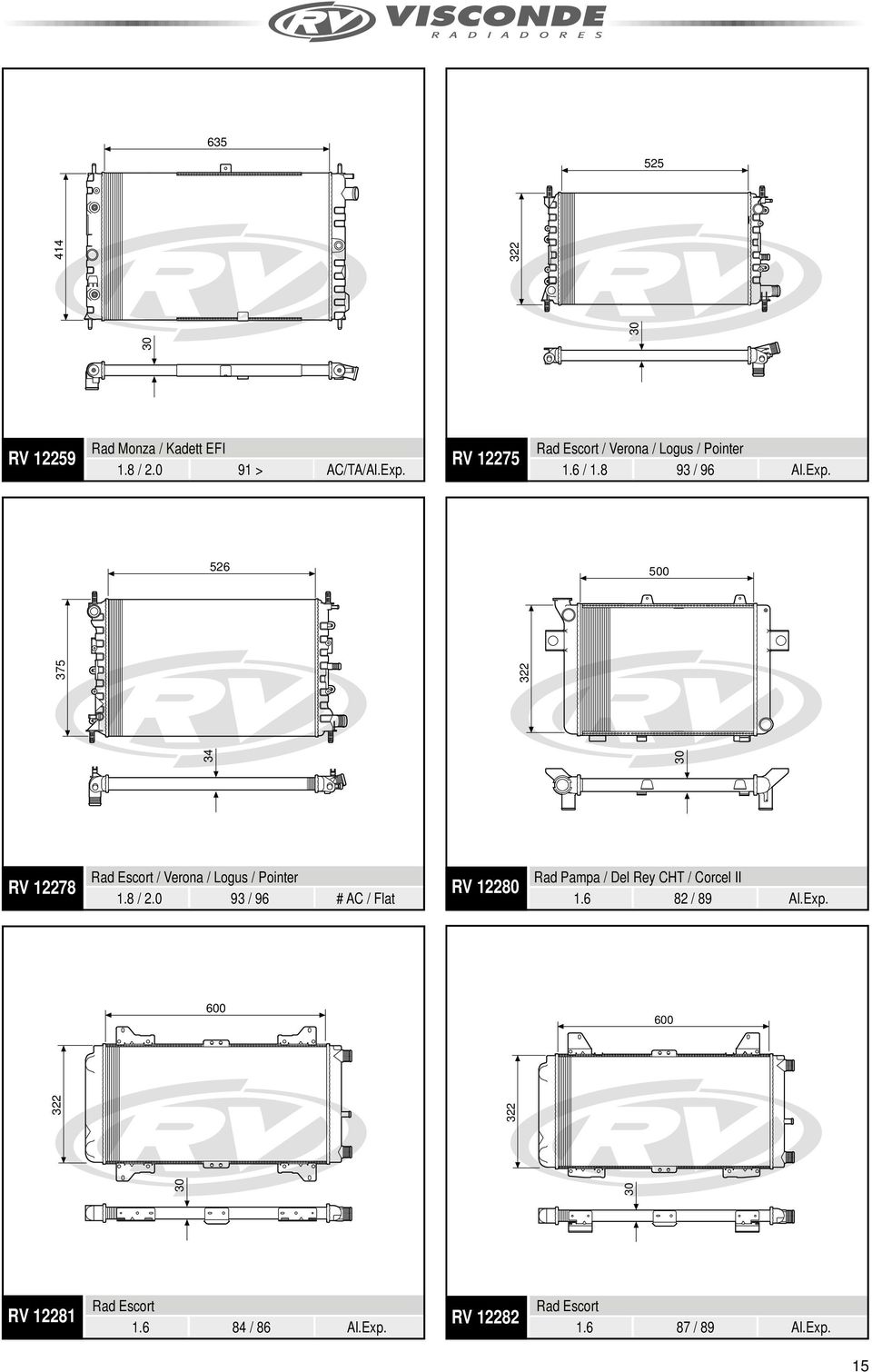 526 500 375 RV 12278 Rad Escort / Verona / Logus / Pointer 1.8 / 2.