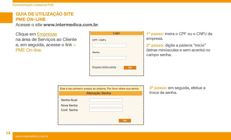 PME On-line. 1º passo: insira o CPF ou o CNPJ da empresa.