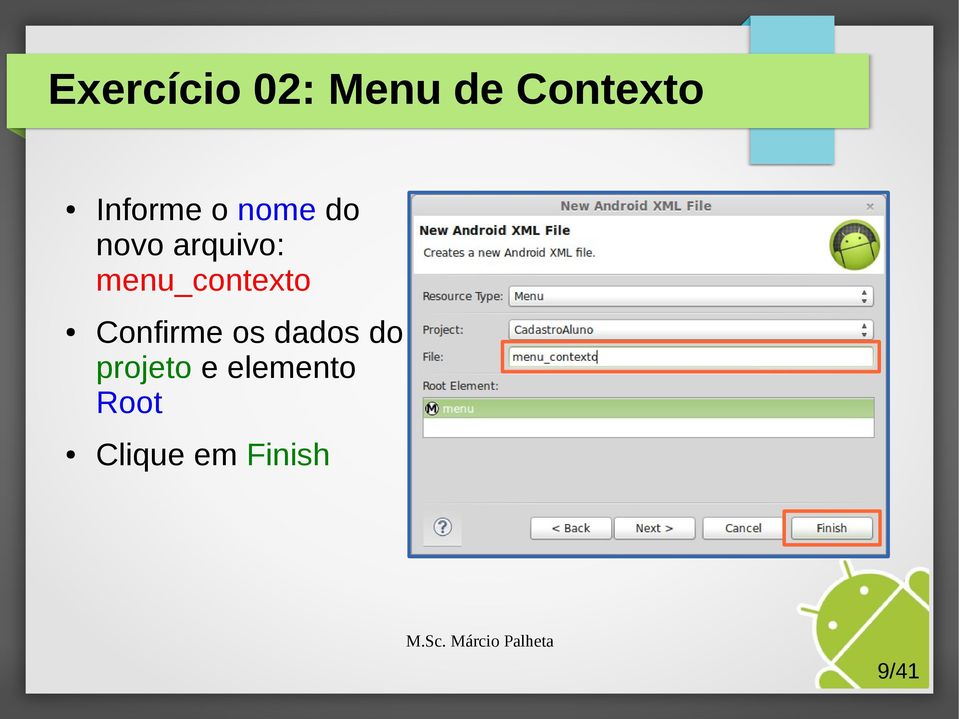 menu_contexto Confirme os dados do