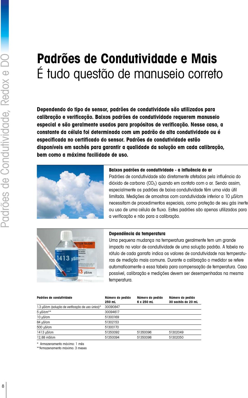 Nesse caso, a constante da célula foi determinada com um padrão de alta condutividade ou é especificada no certificado do sensor.