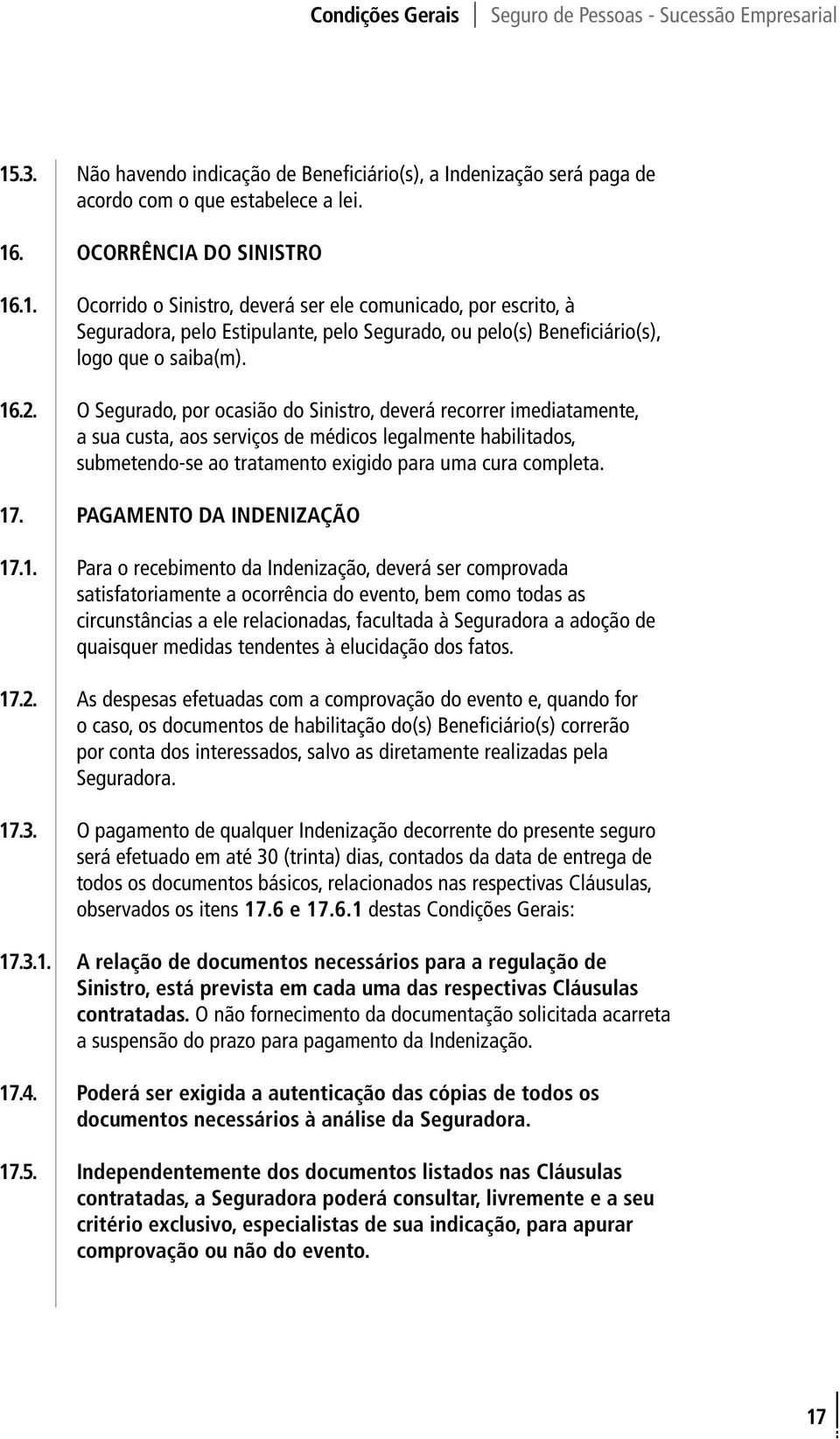 PAGAMENTO DA INDENIZAÇÃO 17