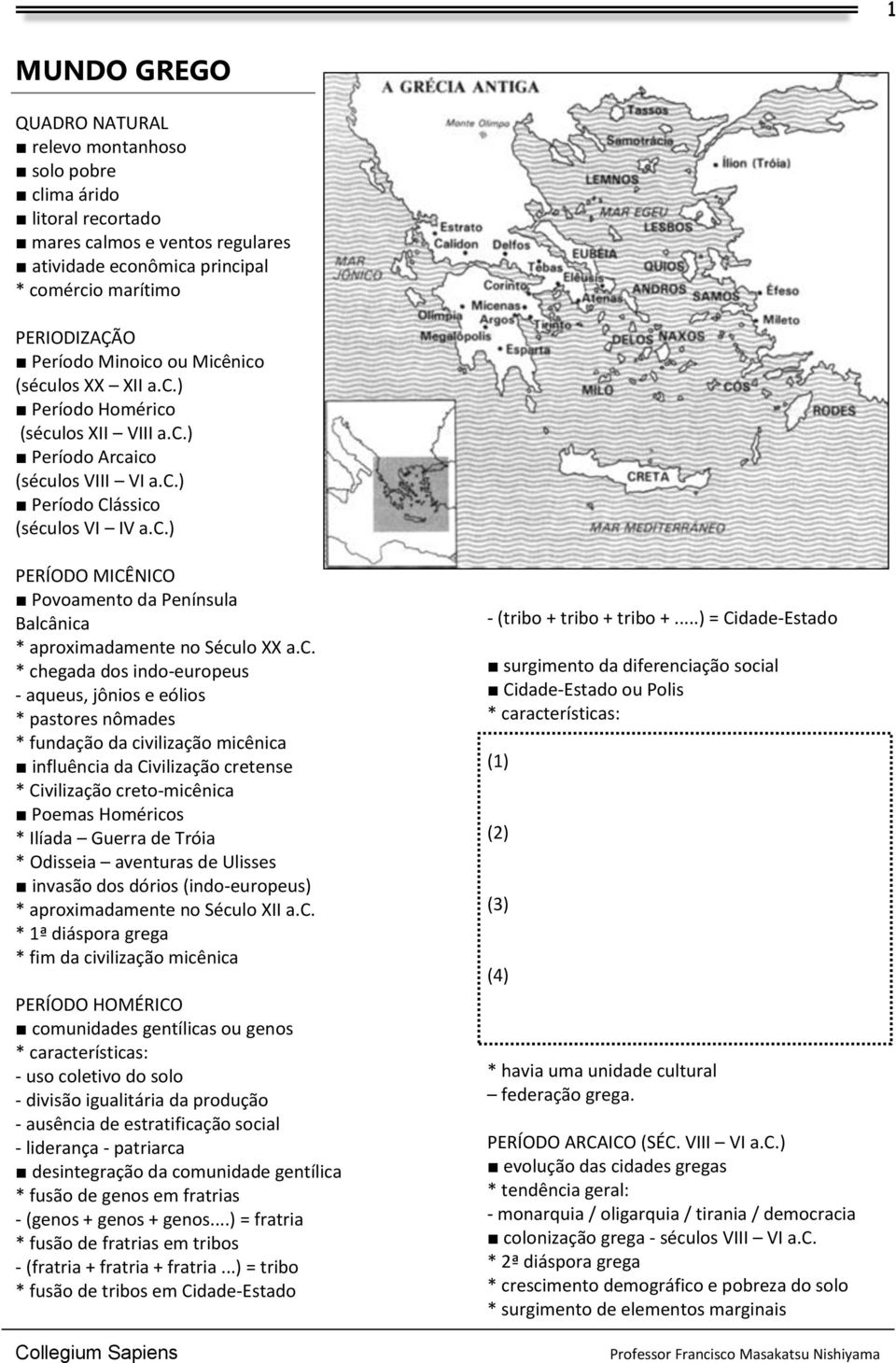 c. * chegada dos indo-europeus - aqueus, jônios e eólios * pastores nômades * fundação da civilização micênica influência da Civilização cretense * Civilização creto-micênica Poemas Homéricos *