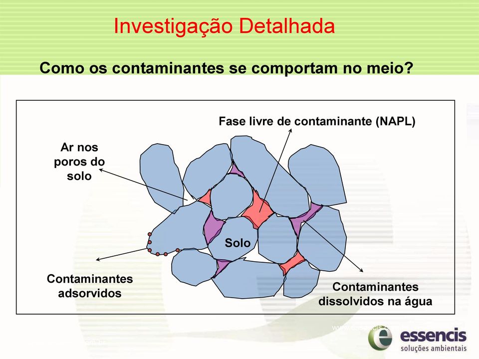 (NAPL) Solo Contaminantes adsorvidos Contaminantes