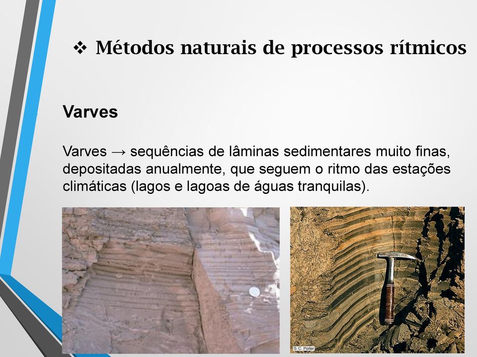 finas, depositadas anualmente, que seguem o ritmo