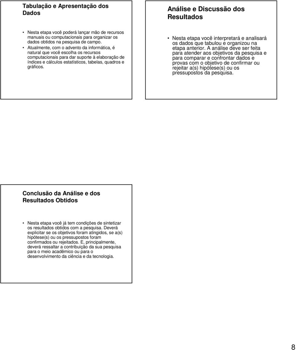 Nesta etapa você interpretará e analisará os dados que tabulou e organizou na etapa anterior.