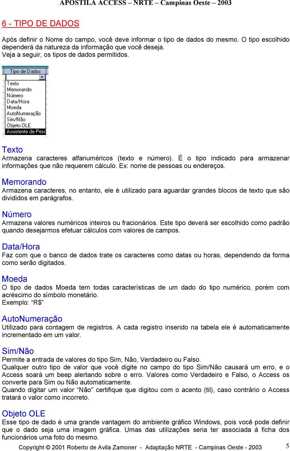 Ex: nome de pessoas ou endereços. Memorando Armazena caracteres, no entanto, ele é utilizado para aguardar grandes blocos de texto que são divididos em parágrafos.