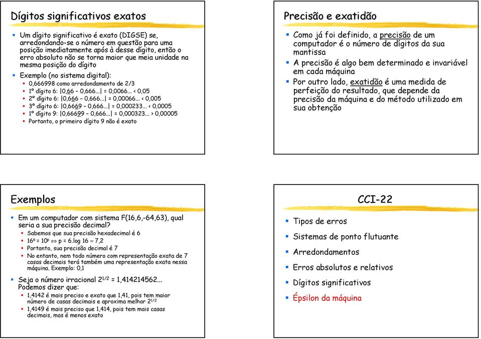 .. < 0,005 3º dígito 6: 0,6669 0,666... = 0,000233... < 0,0005 1º dígito 9: 0,66699 0,666... = 0,000323.