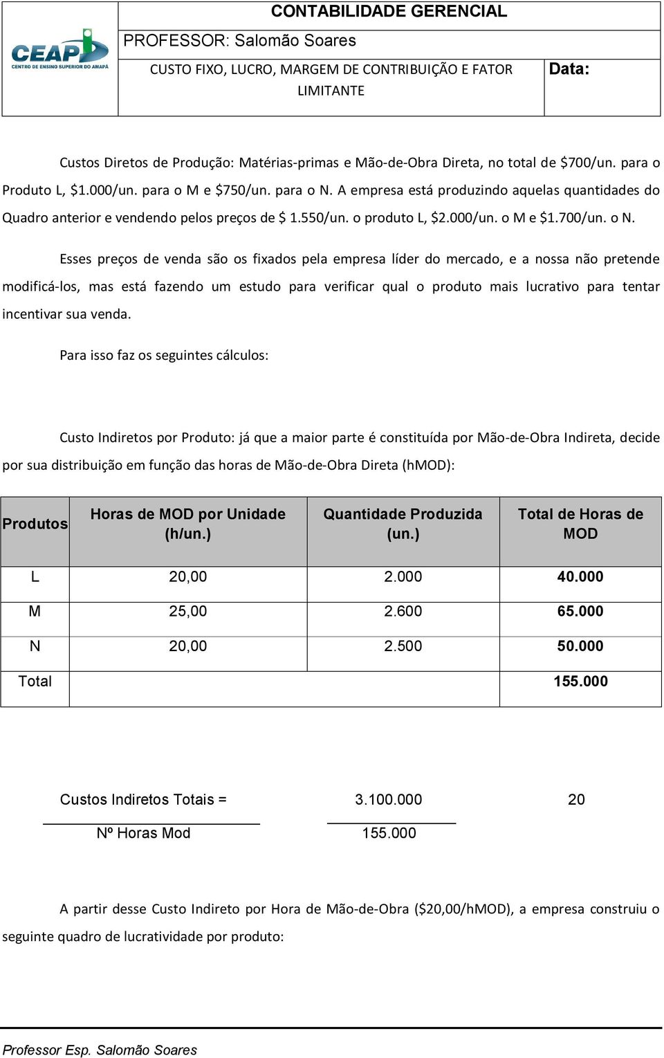 Esses preços de venda são os fixados pela empresa líder do mercado, e a nossa não pretende modificá-los, mas está fazendo um estudo para verificar qual o produto mais lucrativo para tentar incentivar