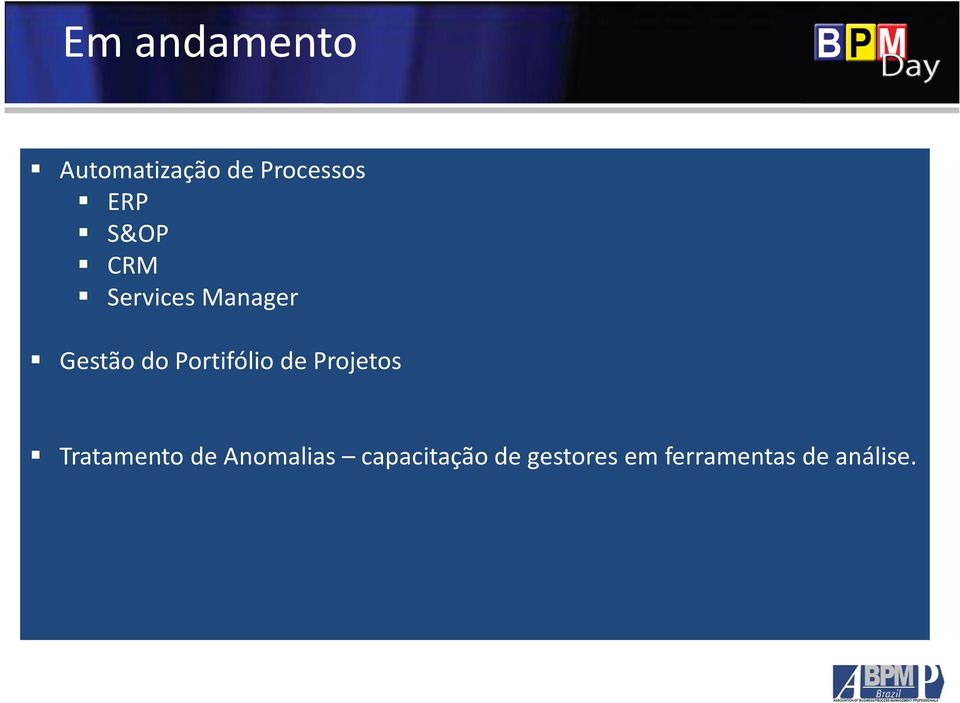 Manager Gestão do Portifóliode Projetos Tratamento de