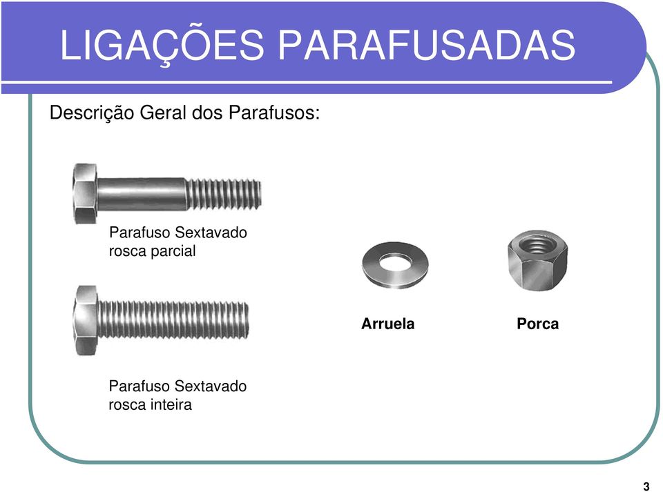 Sextavado rosca parcial