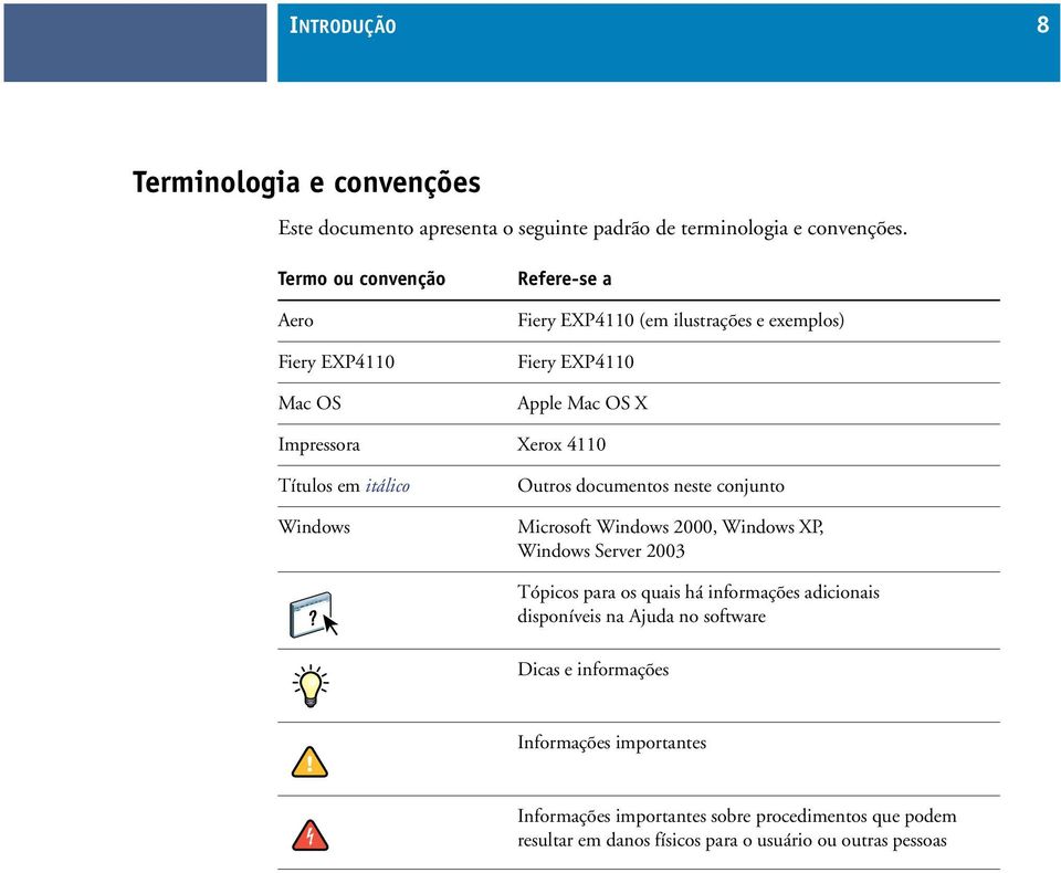 Títulos em itálico Windows Outros documentos neste conjunto Microsoft Windows 2000, Windows XP, Windows Server 2003 Tópicos para os quais há informações