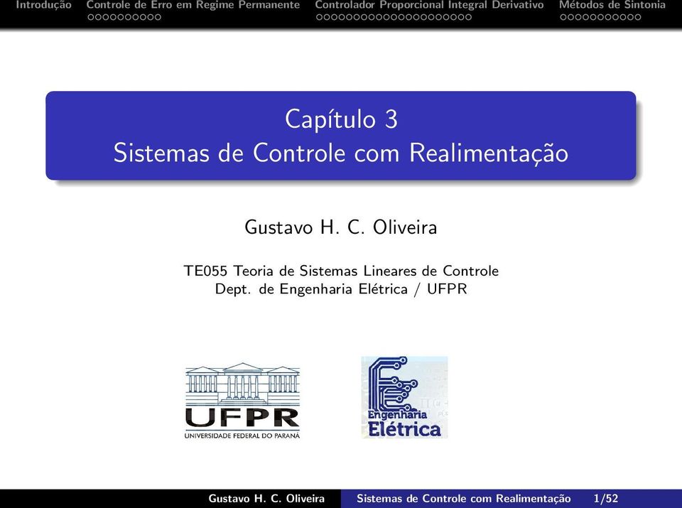 Oliveira TE055 Teoria de Sistemas Lineares de Controle