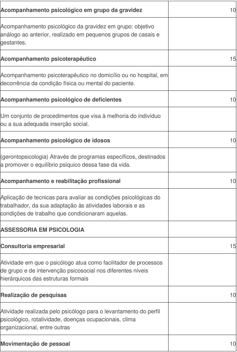 Acompanhamento psicológico de deficientes 10 Um conjunto de procedimentos que visa à melhoria do indivíduo ou a sua adequada inserção social.