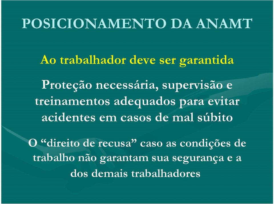 acidentes em casos de mal súbito O direito de recusa caso as