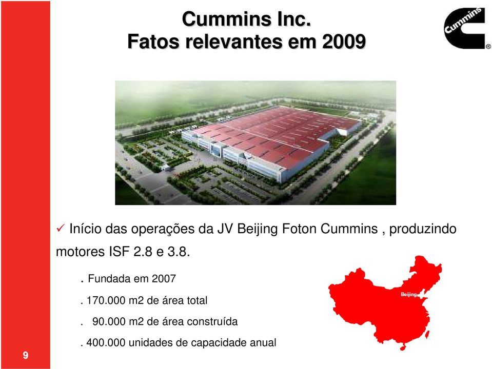 Beijing Foton Cummins, produzindo motores ISF 2.8 